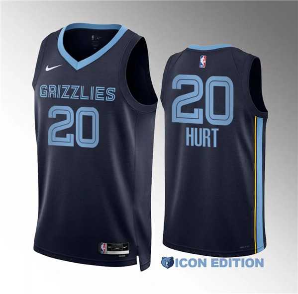 Mens Memphis Grizzlies #20 Matthew Hurt Navy Icon Edition Stitched Jersey Dzhi